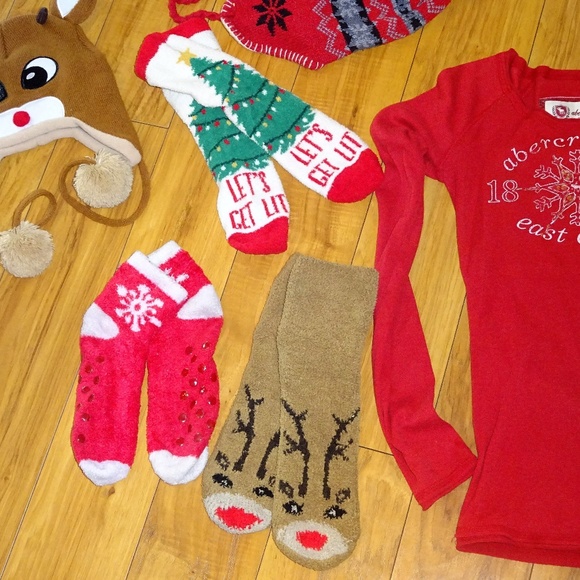 Abercrombie Kids Christmas winter Outfit M 7 8 - Picture 2 of 5